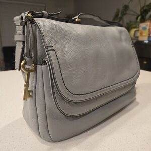 *SOLD* Fossil Peyton Double Flap Crossbody Bag with Gold Accent